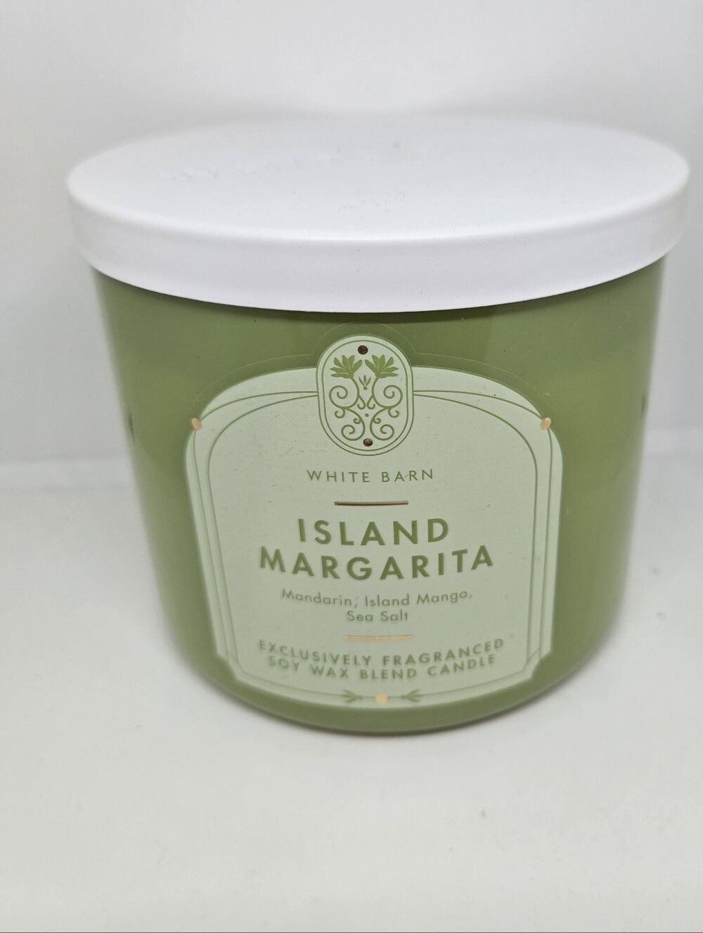 White Barn Green Island Margarita Jar Candle with White Lid